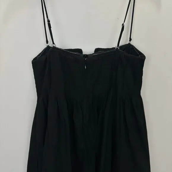 J.Crew Collection Strapless Notched Maxi Dress Cotton Formal Black US 4 NWT - Picture 9 of 13